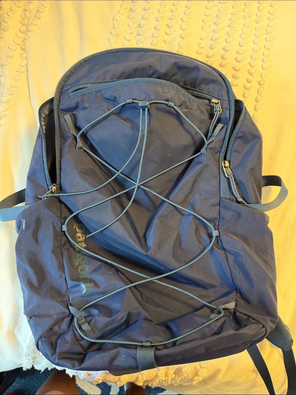Patagonia Navy Blue Backpack with Front Bungee
